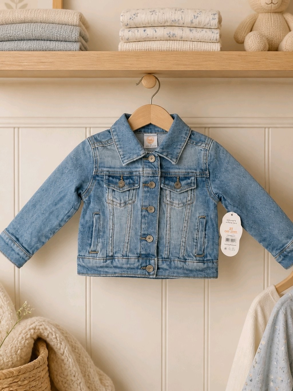 wonder nation Light Blue Denim Jacket for Kids